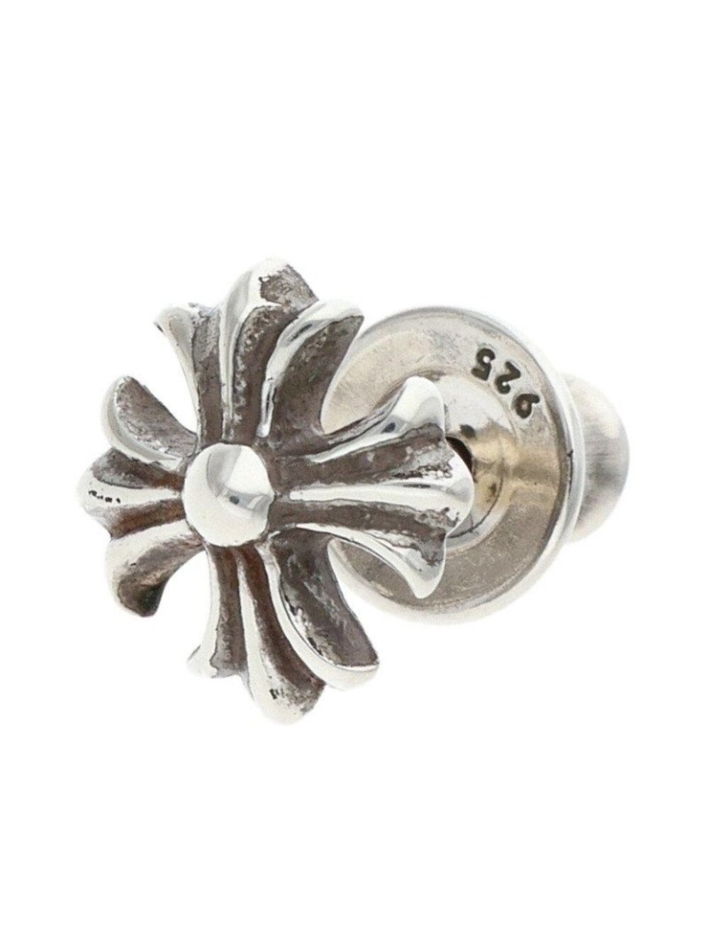 Chrome Hearts CH Plus Stud Silver Earrings